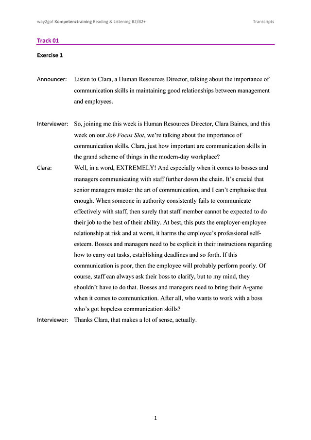 Transcripts B2 Reading & Listening