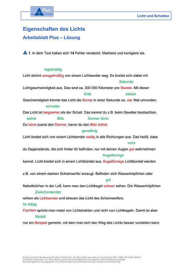 Eigenschaften des Lichts