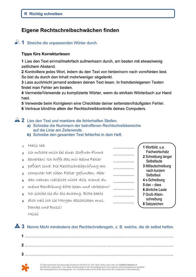 Eigene Rechtschreibschwächen finden