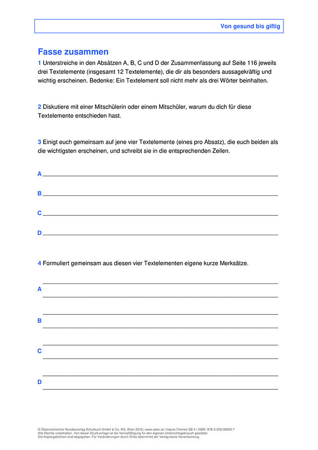 „Fasse zusammen“