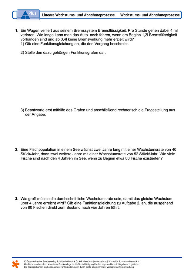 Lineare Wachstums- und Abnahmeprozesse