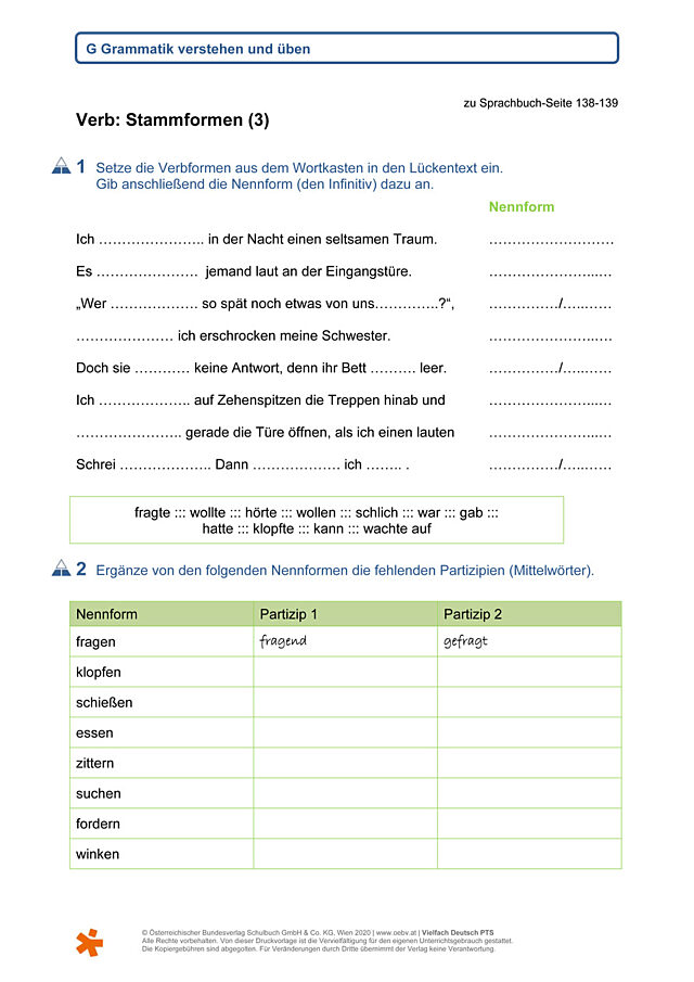 Verb: Stammformen (3)