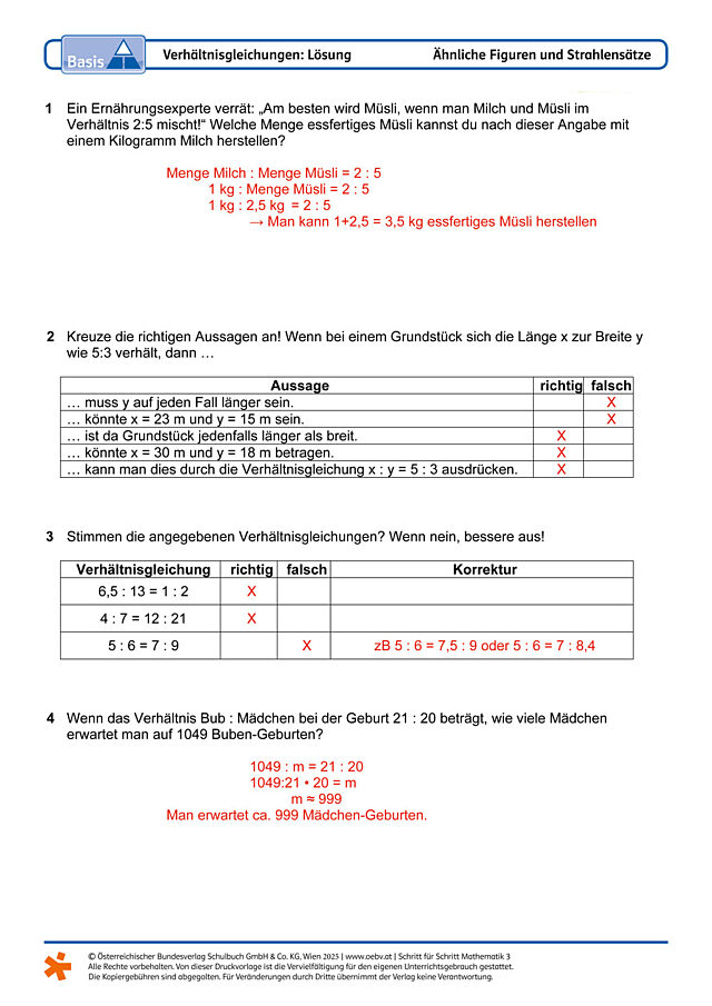 Verhältnisgleichungen