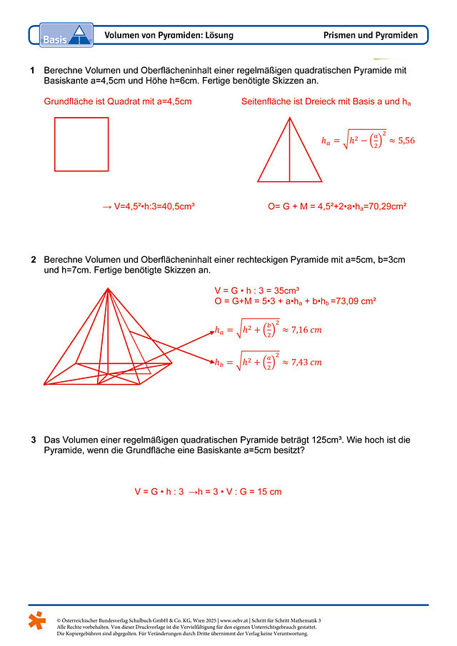 Volumen von Pyramiden