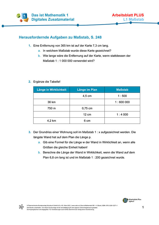 Plus AB zu L1 Maßstab