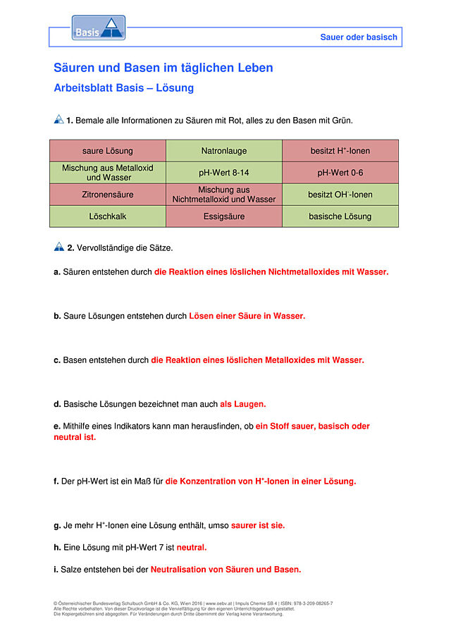 Säuren und Basen im täglichen Leben
