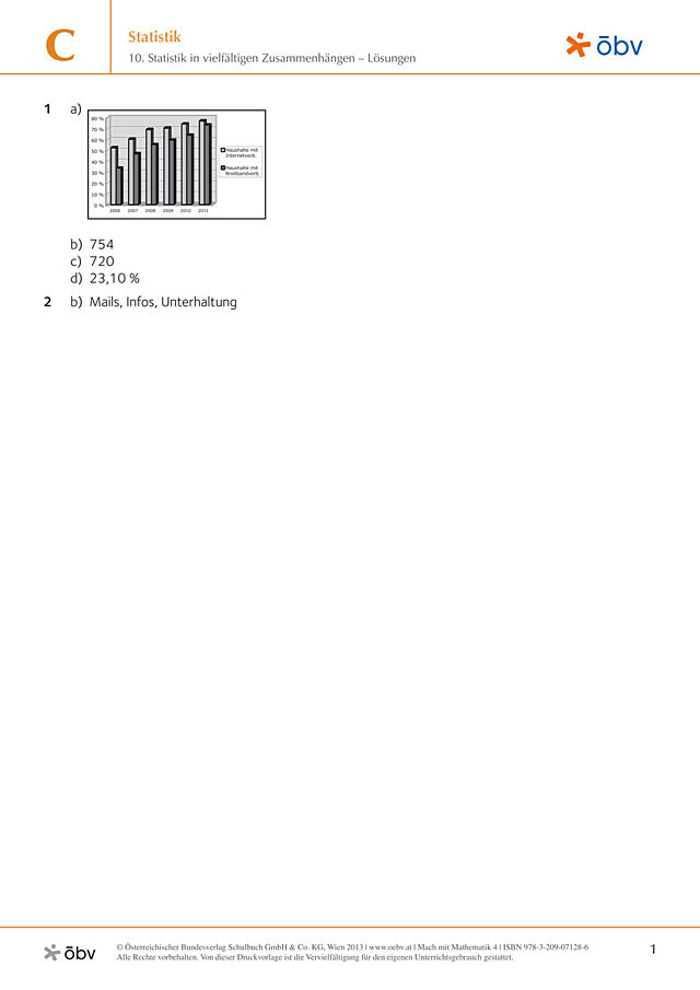 10. Statistik in vielfältigen Zusammenhängen