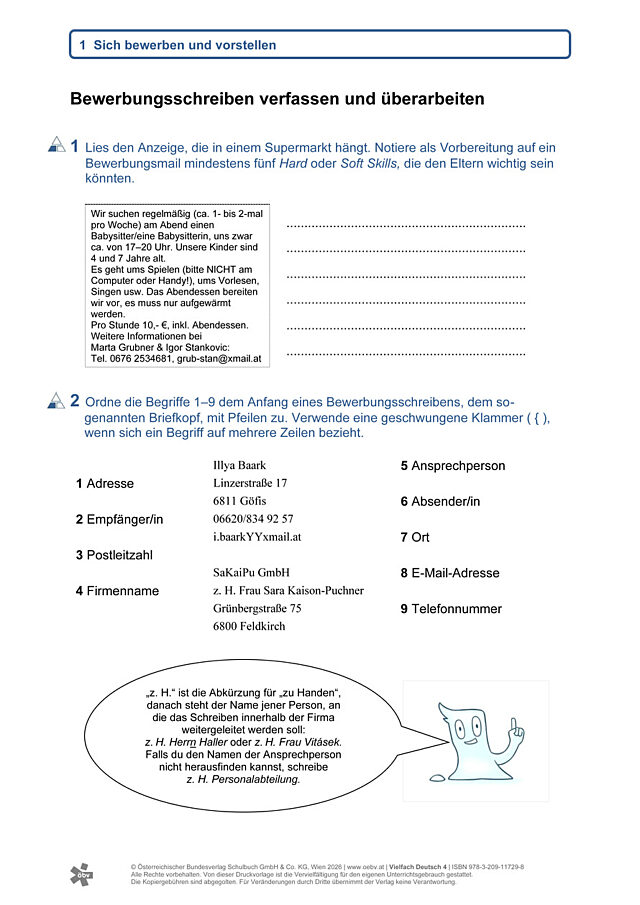 Bewerbungsschreiben verfassen und überarbeiten
