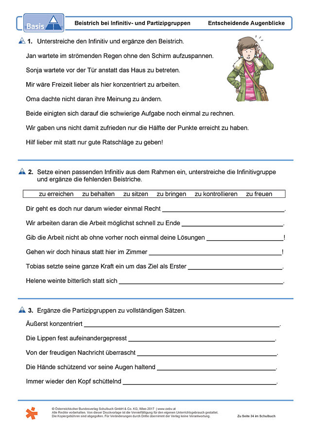 Beistrich bei Infinitiv- und Partizipgruppen