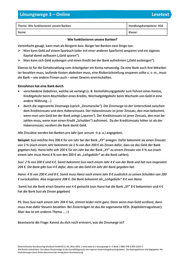 Lesetext 1 - Abschnitt H