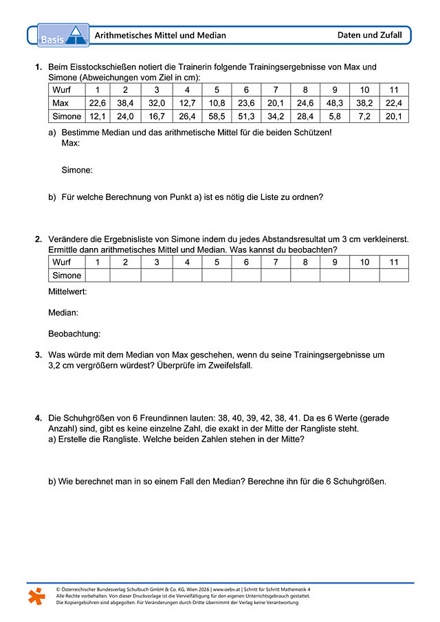 Arithmetisches Mittel und Median