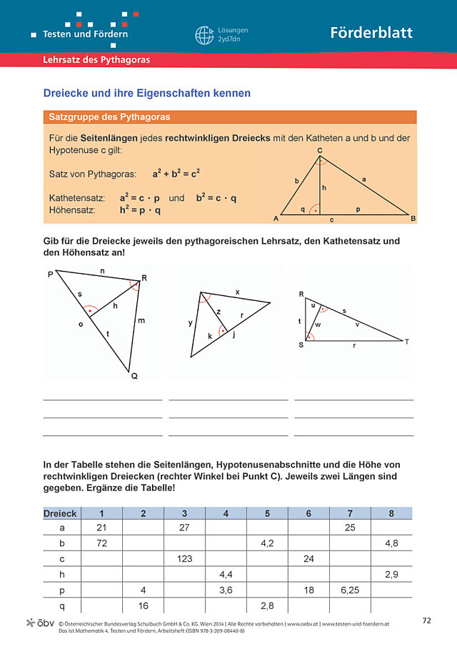 Dreiecke und ihre Eigenschaften kennen