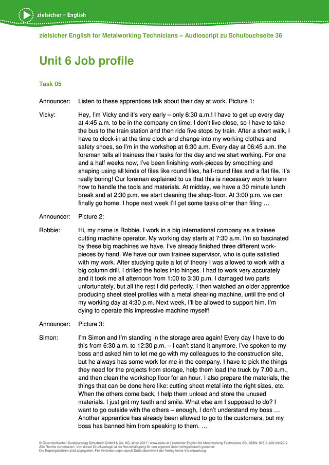 Job profile