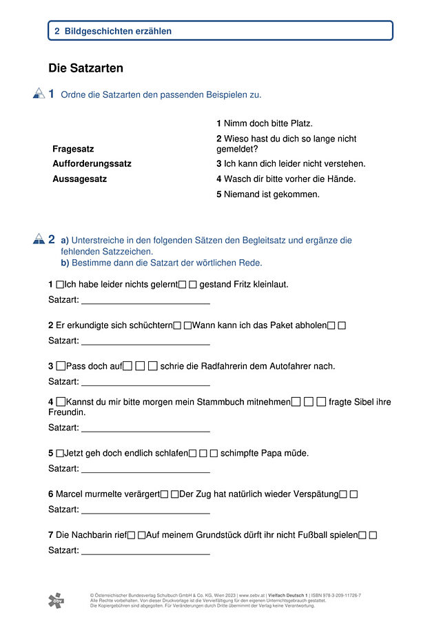 Die Satzarten