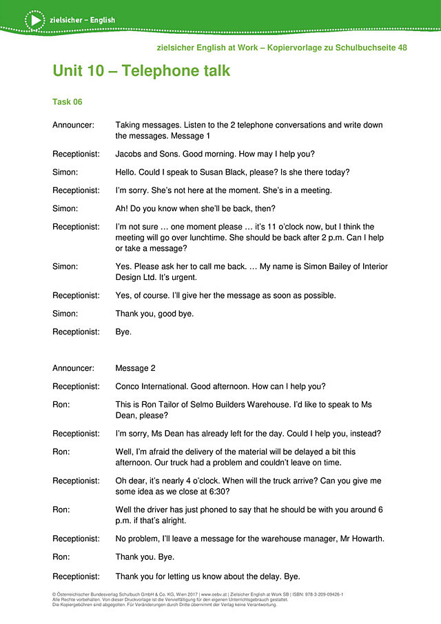 Telephone talk