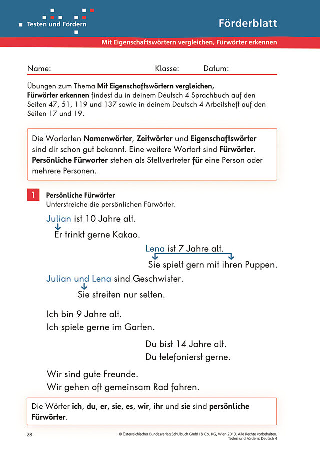Mit Eigenschaftswörtern vergleichen