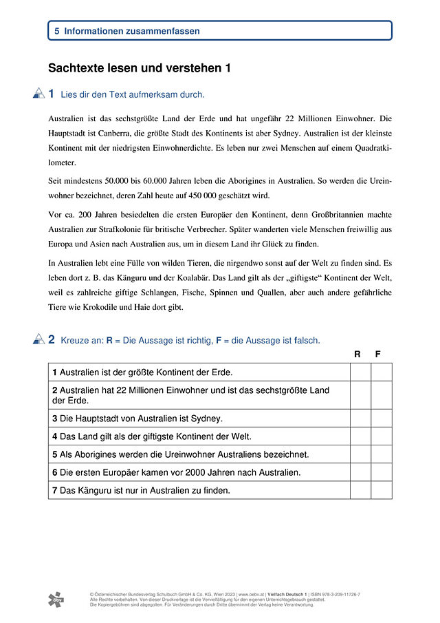 Sachtexte lesen und verstehen 1