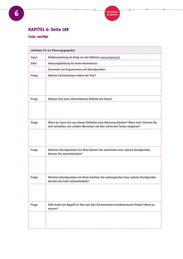 Leitfaden für ein Planungsgespräch