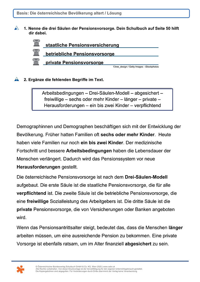 Die Bevölkerung altert