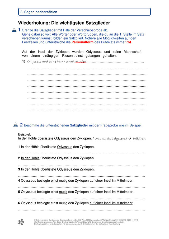 Wiederholung: Satzglieder