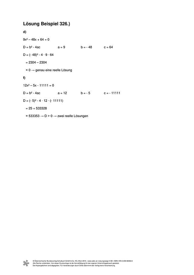 Beispiel 326 d, f