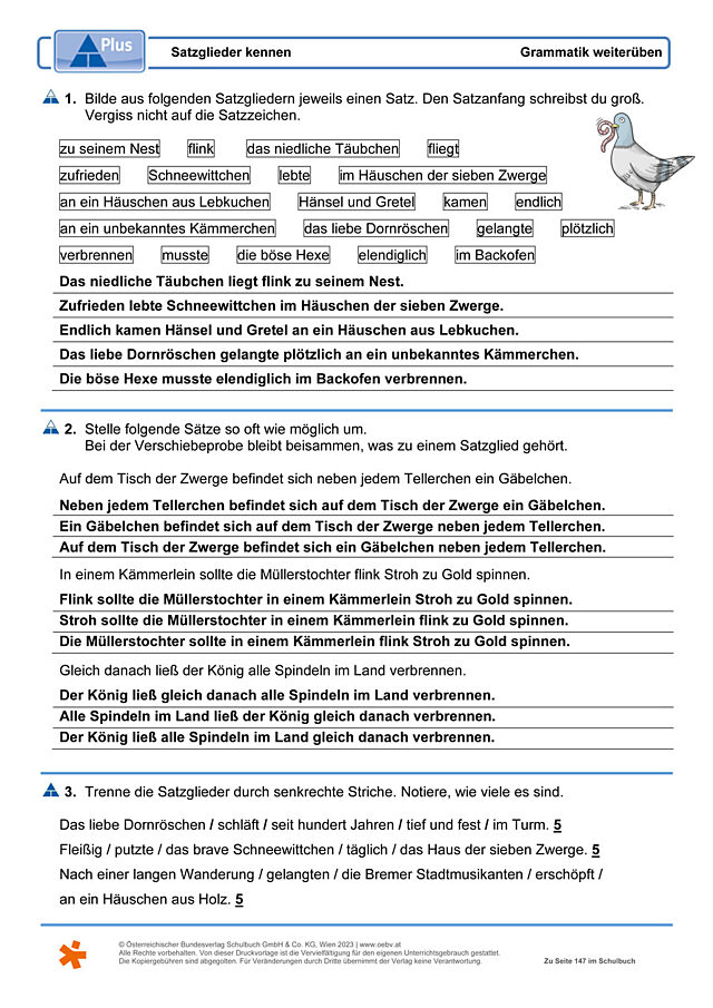 Satzglieder kennen