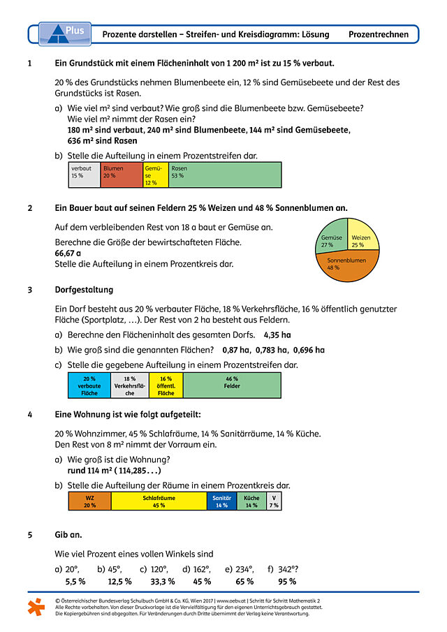 Prozente darstellen – Streifen- und Kreisdiagramm