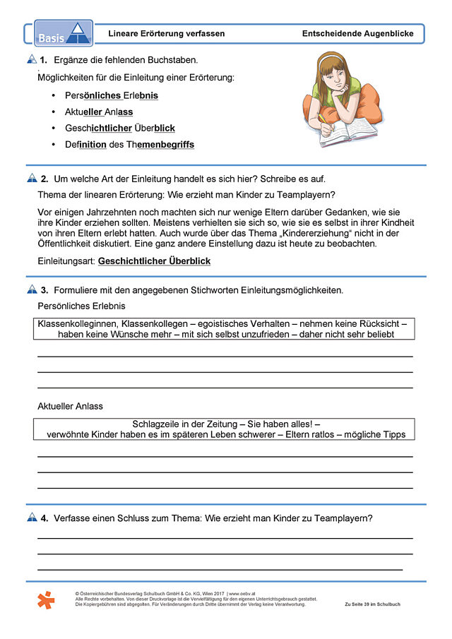 Lineare Erörterung verfassen
