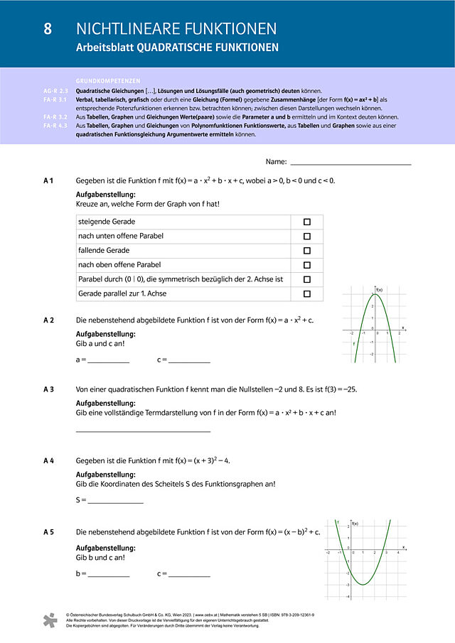 Quadratische Funktionen