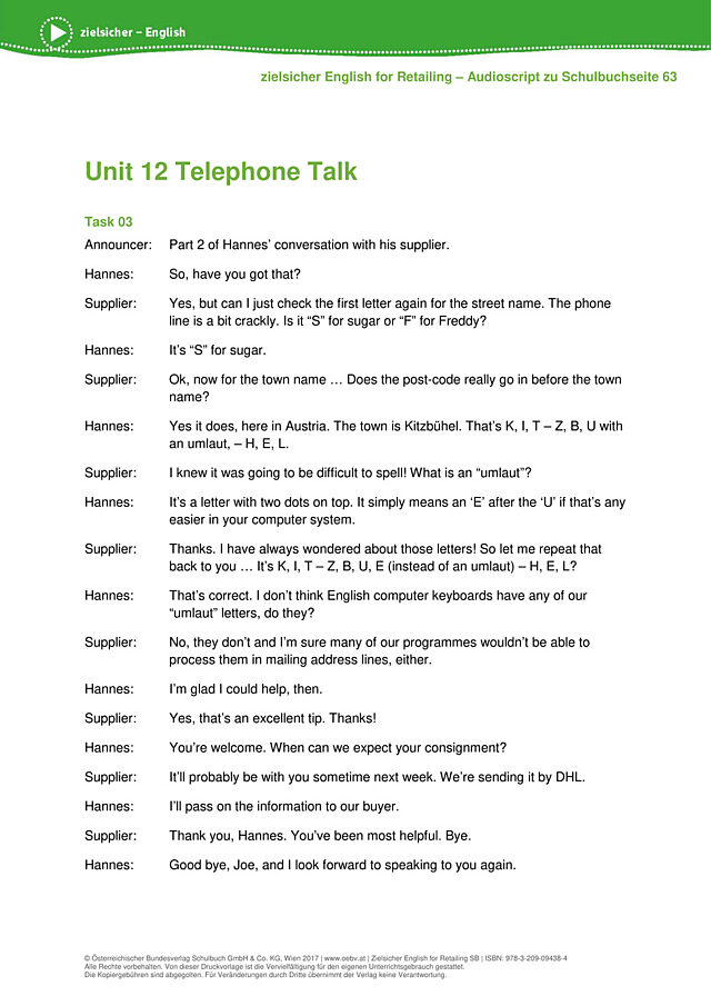 Telephone talk