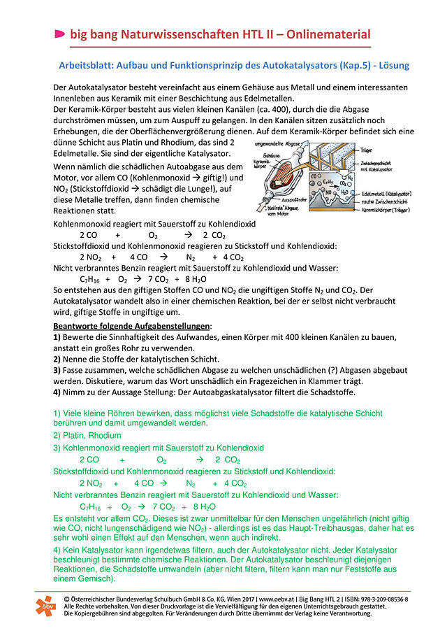 Aufbau und Funktionsprinzip des Autokatalysators