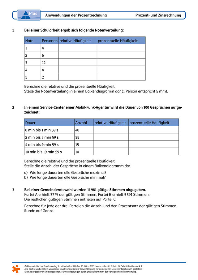 Anwendungen der Prozentrechnung