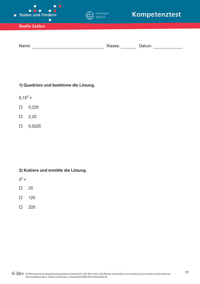 Test reelle Zahlen