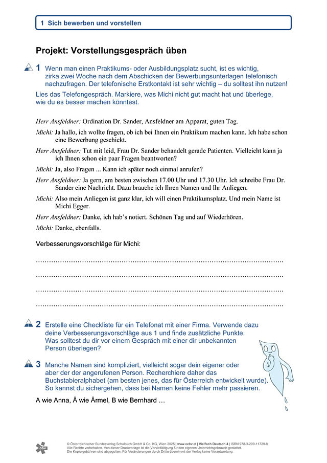 Projekt: Vorstellungsgespräche in Rollenspielen üben