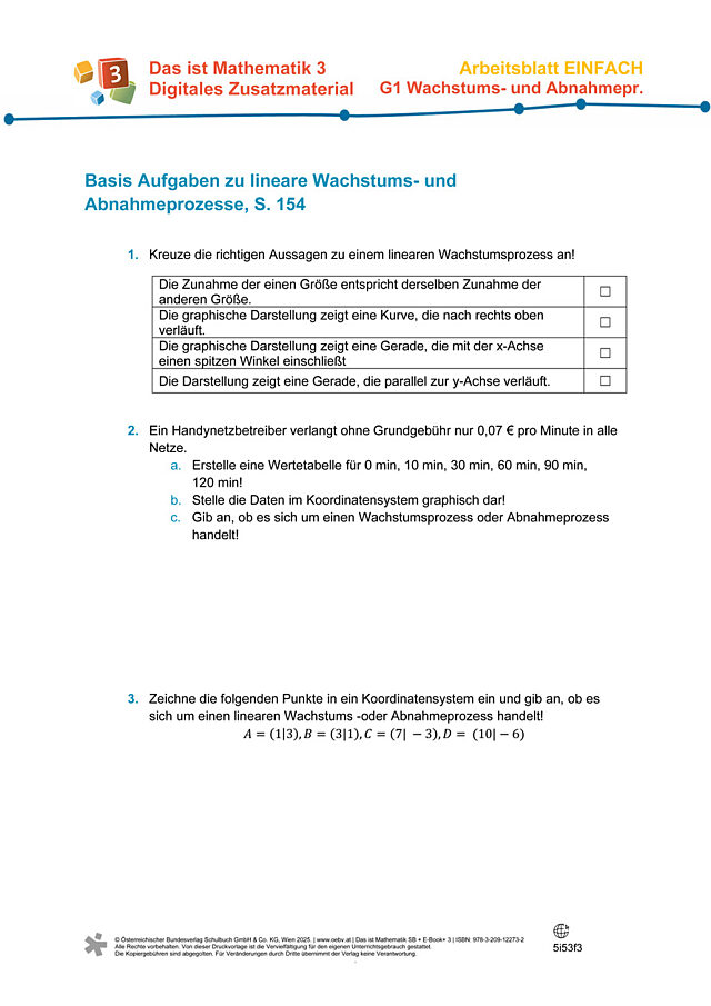 Lineare Wachstums- und Abnahmeprozesse