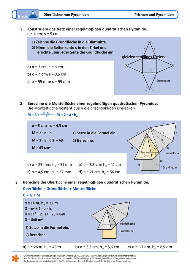 Oberflächen von Pyramiden