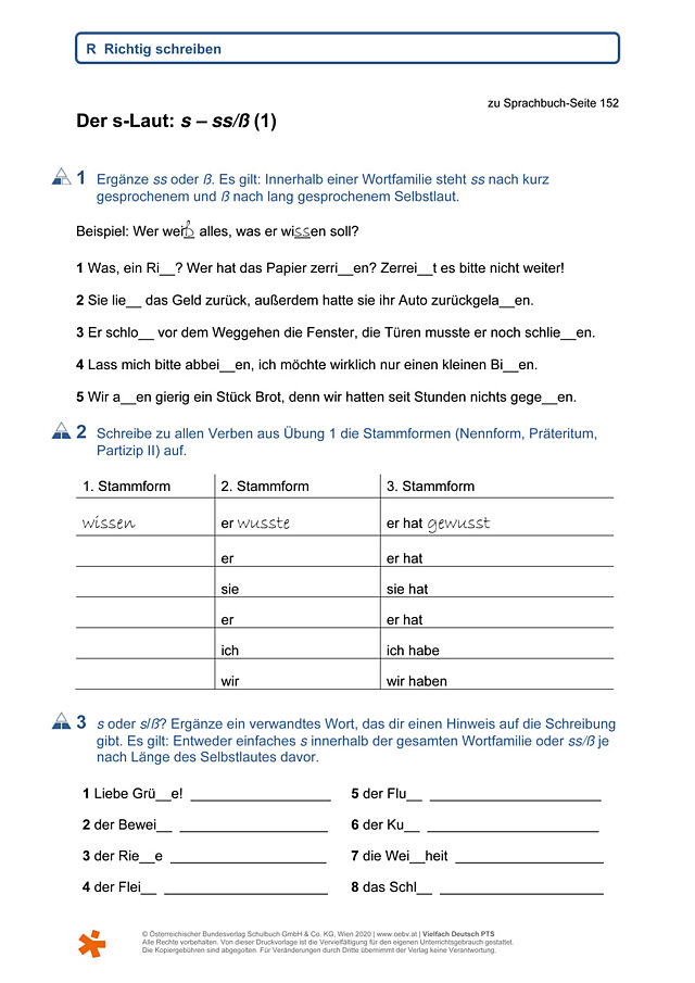 Der s-Laut: s – ss/ß (1)
