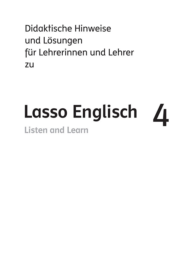 Didaktische Hinweise zu Listen and Learn 4