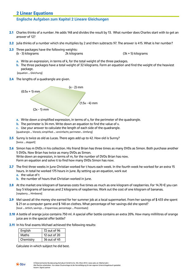 Linear Equations