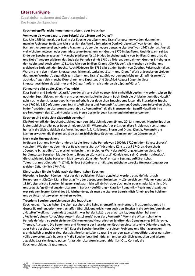 Die Frage der Epochen