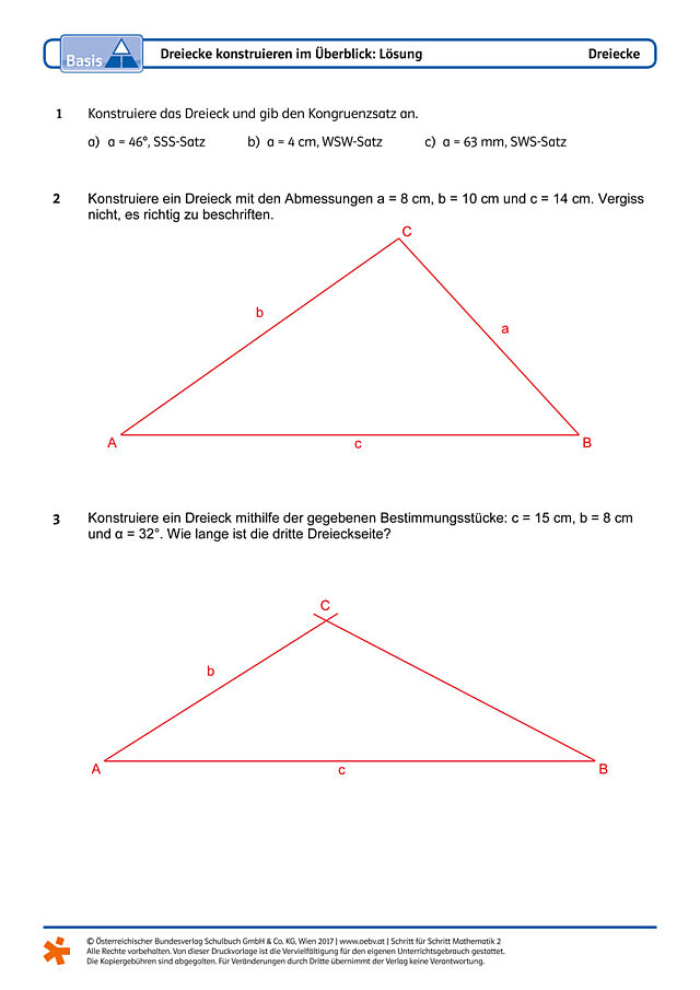 Dreiecke konstruieren im Überblick