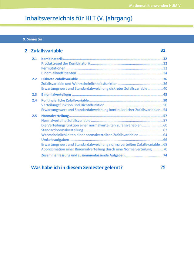 Inhaltsverzeichnisse für HLT