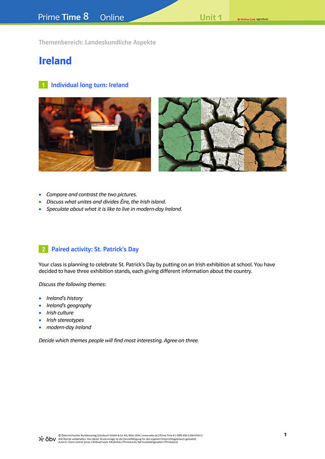 Ireland: Speaking prompts