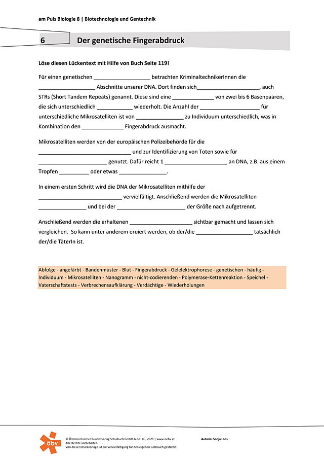 Der genetische Fingerabdruck