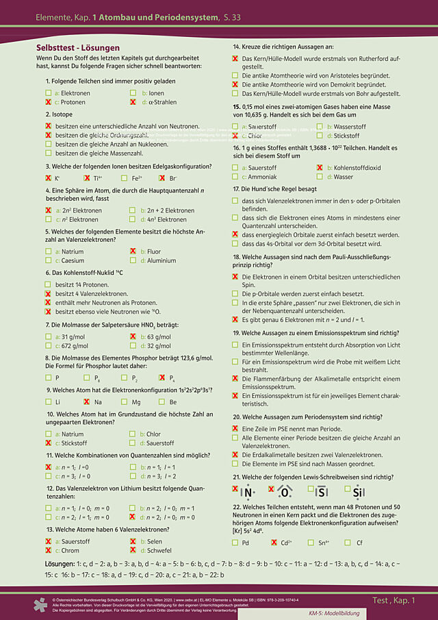 Selbsttest Lösungen