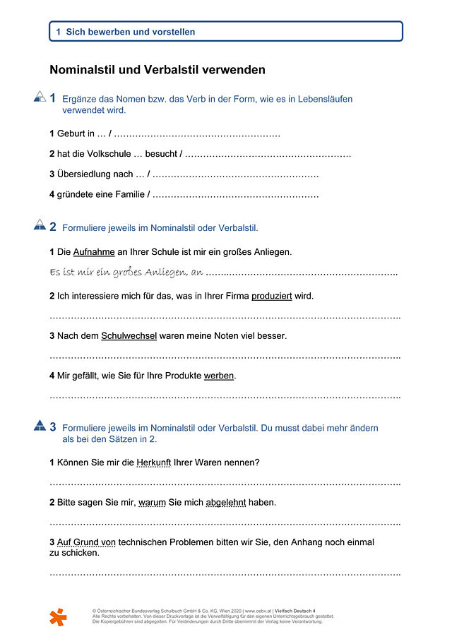Nominalstil und Verbalstil verwenden