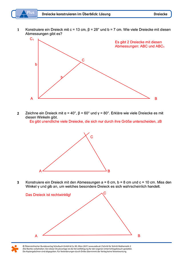 Dreiecke konstruieren im Überblick