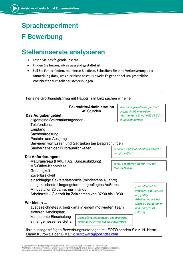 Stelleninserate analysieren