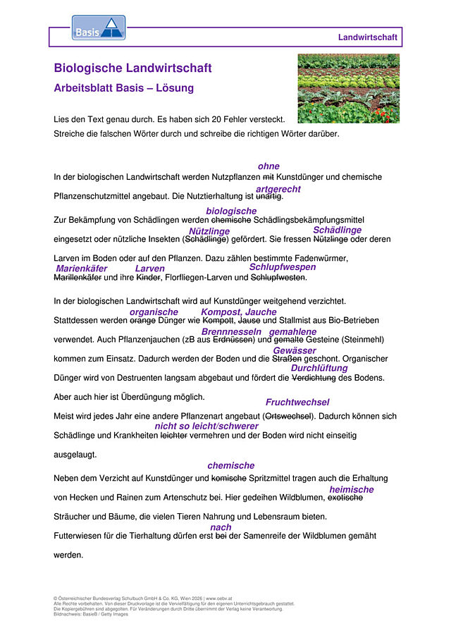 Biologische Landwirtschaft