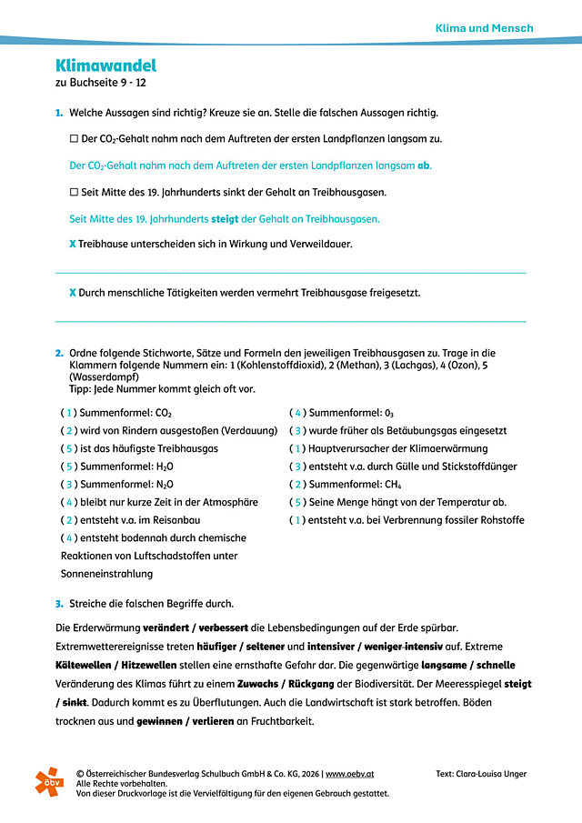 Klimawandel (Lösungen)